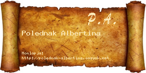 Polednak Albertina névjegykártya